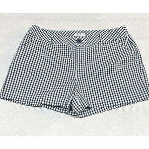 Maurices Navy White Chino Flat Front Cotton Pocket Mid Rise Shorts Womens Sz 11